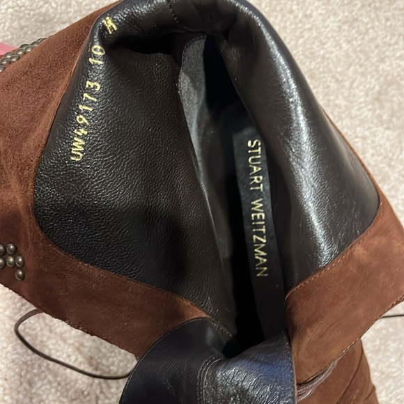 Stuart Weitzman SZ10 walnut suede bootie excellent condition - Picture 12 of 14